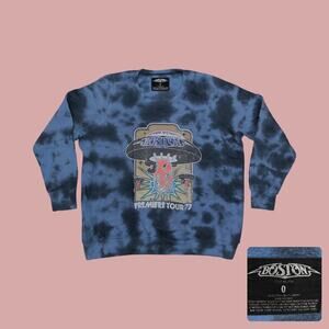 Retro Boston Premiere Tour 77 Grunge Slouchy Tie Dye Sweatshirt Womens 0 XS